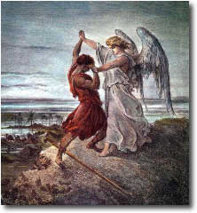 Jacob wrestling with the Angel of the Lord